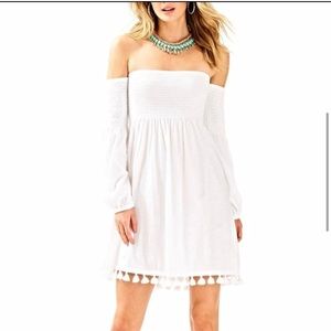 Lilly Pulitzer Trina Beach Off Shoulder Tassel Dress